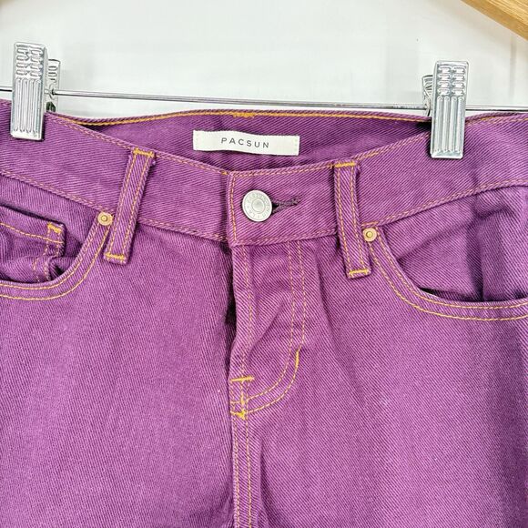 Pacsun Women 22 Purple Low Rise Straight Leg Jeans Button Fly Button - Picture 5 of 9